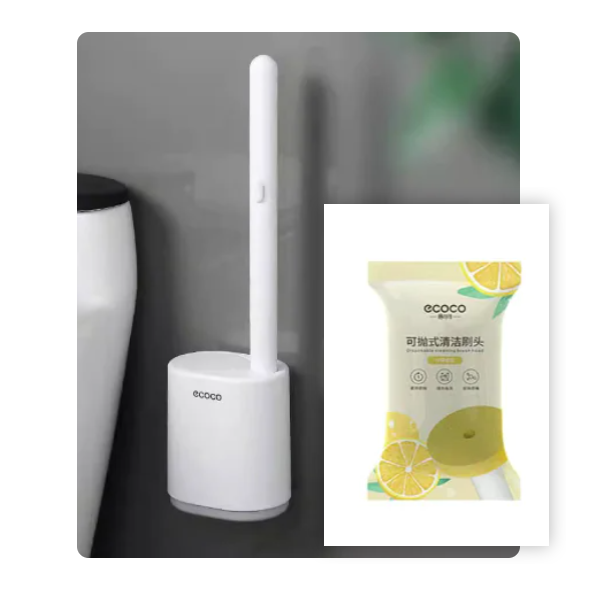 Cepillo para Inodoro Desechable con Líquido Limpiador