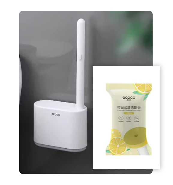 Cepillo para Inodoro Desechable con Líquido Limpiador