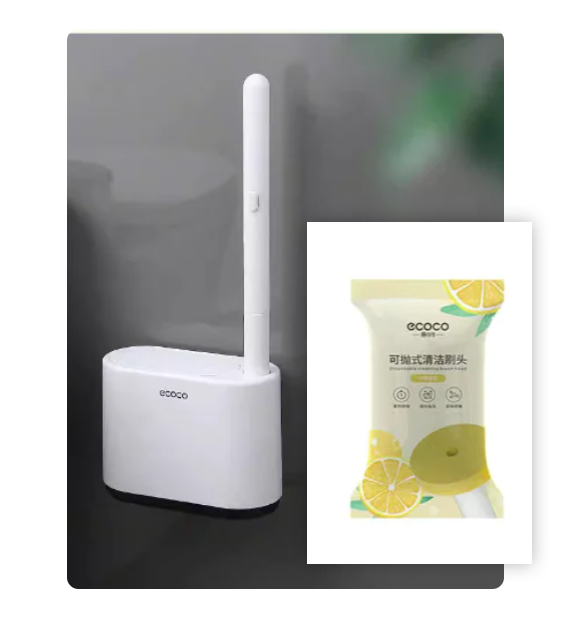 Cepillo para Inodoro Desechable con Líquido Limpiador